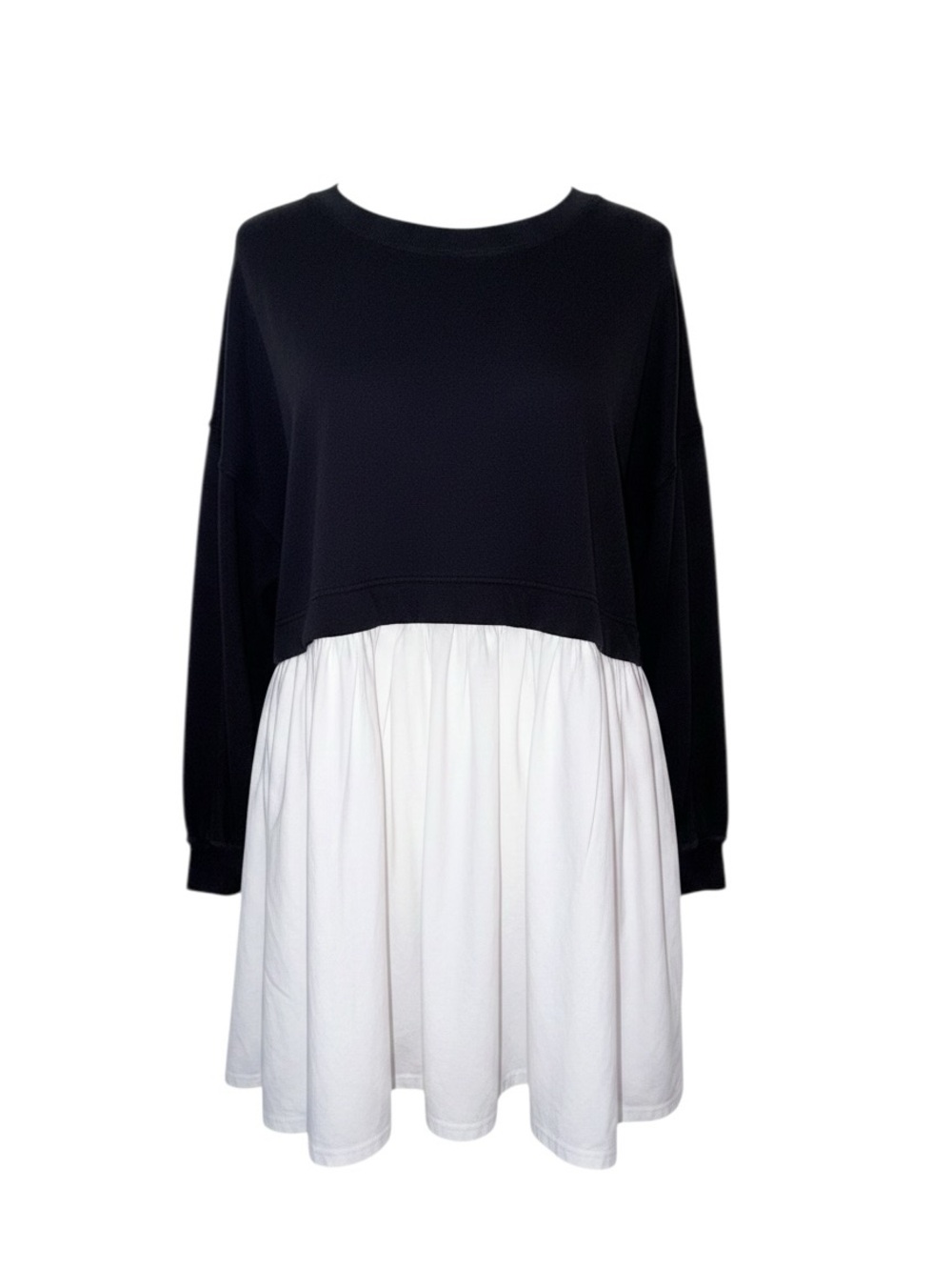 Free People Black and White Layered Dress